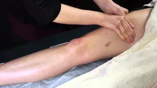 Basic Swedish Massage Techniques [Unintentional ASMR] - Front of Leg Massage Tutorial