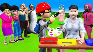 Scary Teacher 3D vs Squid Game Makeup Nails Glitter Nice or Error 5 Times Challenge Nick Loser