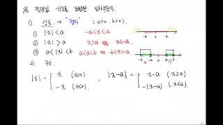 고등수학(상)  32-1 절댓값 기호를 포함한 일차부등식 개념강의