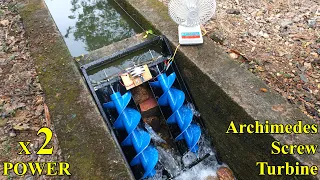 How to make a Turbine using 2 Archimedes screws