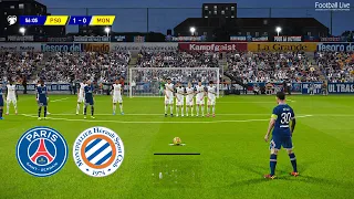 PES 2021 | PSG vs Montpellier - Messi Free Kick Goal Ligue 1 | Gameplay Trio Messi, Neymar, Mbappe