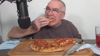 ASMR Eating Pepperoni Pizza Night