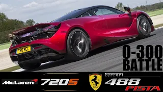 McLaren 720S vs Ferrari 488 Pista 0-300 km/h 👌