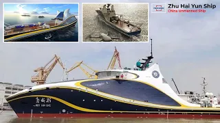 First in the World, China Launched Revolutionary Design New Unmanned Ship Zhu Hai Yun