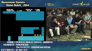 Super Mario Bros [NES] :: SPEED RUN (05:32) (Warps) by Andrewg #AGDQ 2014