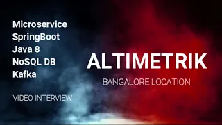 ALTIMETRIK | Java microservice spring boot real time interview | Video Interview