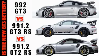 The New 2021 Porsche 992 GT3 VS. 991.2 GT3 RS VS 991.2 GT2 RS. Is The New GT3 Better?