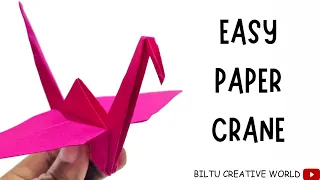 How to make Paper Crane - | Origami Flapping Bird |