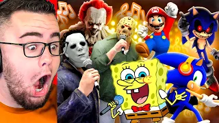 Reacting to EVERY CHARACTER RAP Song! (Spongebob/Sonic/Pennywise)