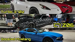 Boosted NISMO 370Z VS Turbo V6 Mustang, Nissan GT-R, & Z06 Corvette! | Street Racing