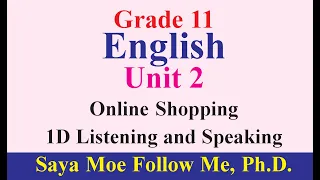 Grade 11 English , Unit 2  Online Shopping Listening And Speaking