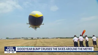 A close up look at the Goodyear blimp