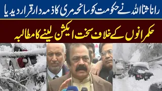 Rana Sanaullah blamed the government for the Murree tragedy