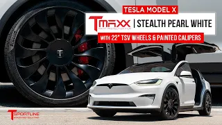 🛡️ Paint Protecting Tesla Model X, TMaxx Satin Self Healing PPF, 22" TSV Wheels & Painted Calipers