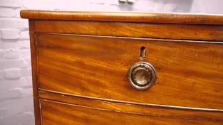 Antique George lll Mahogany Bow Front Chest of Drawers