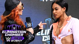 Bianca Belair stares down Becky Lynch: Elimination Chamber Press Event