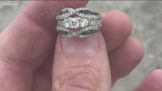 Man helps find woman's lost wedding ring with metal detector