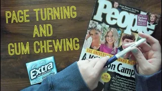 ASMR People Magazine Page Turning And Gum Chewing (Whisper)