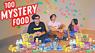 EATING 100 MYSTERY FOOD ITEMS WITH MY BROTHER & SISTER | Rimorav Vlogs