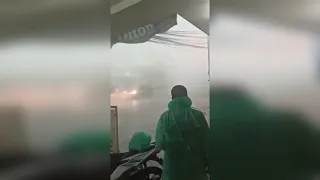 30 minutes of Nature's fury! Strongest storm hit Depok City in Indonesia!