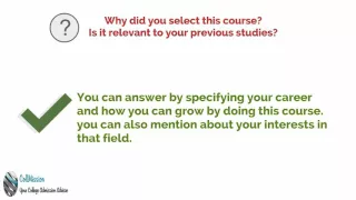Why did you select this course? Is it relevant to your previous studies? | US Visa