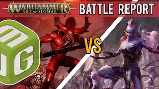 Blades of Khorne vs Hedonites of Slaanesh Age of Sigmar 3rd Edition Battle Report Ep 189