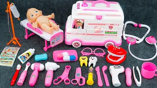 64 Minutes Satisfying with Unboxing Cute Pink Ambulance Baby Doll, Doctor Toy Play Set | Review Toys