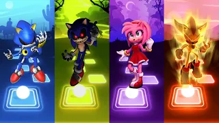 Matel Blue Sonic 🆚 Sonic Exe 🆚 Amy Exe Sonic 🆚 Super Shadow Sonic | Tiles Hop EDM Rush
