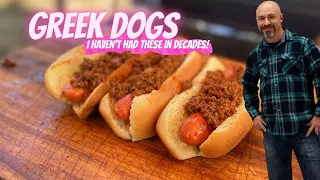 Greek Dogs - Hot Dogs with Greek Sauce on the Blackstone Griddle!