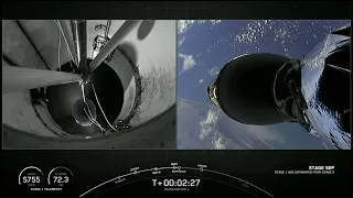 Boost back burn of stage 1 falcon 9 ( Transporter 3 mission )