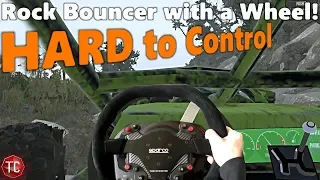 SpinTires MudRunner: Driving a Rock Bouncer WITH A WHEEL! It's A Workout!!