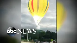 Pilot escapes hot air balloon crash