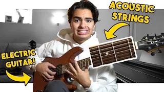 I Put Acoustic Strings on a Electric Guitar (You won't believe how it sounded)