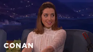 Aubrey Plaza Wants To Be Swaddled Like A Baby | CONAN on TBS