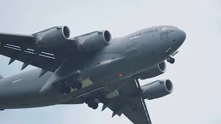 C-17 Demo || Engine Backfire || SCOTT AFB AIR SHOW 2023