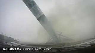 Jason-3: Failed Landing Attempt (combined footage)