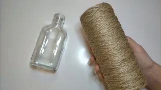 3 IDEAS for decorating bottles made of jute, twine | 3 ideas from jute | Crafts made from jute