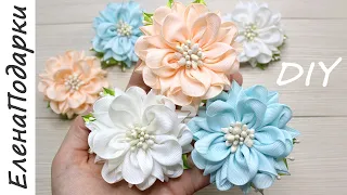 🌸 ЦВЕТЫ ИЗ ЛЕНТ МК 🌸 RIBBON FLOWER DIY 🌸 FLORES DE CINTAS 🌸