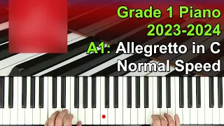 ABRSM 2023 / 2024 - Grade 1 Piano Exam - A1 Allegretto in C