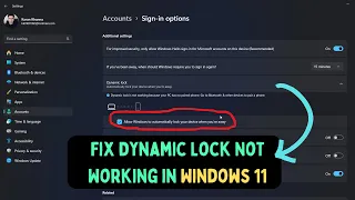 How to Fix Dynamic Lock Not Working in Windows 11