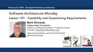 Lesson 181 - Feasibility and Questioning Requirements