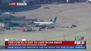 Fire Forces Flight to Land in San Diego