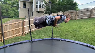 Advanced tricks on trampoline