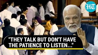 PM Modi's 'Bhaag Jaao' Jibe As Opposition MPs Stage Walkout During His Speech | Watch