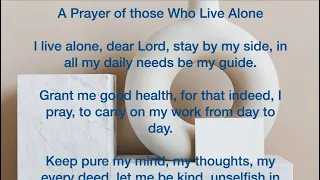 A Prayer Of Those Who Live Alone