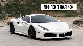 Modified Ferrari 488 with ADV.1 Wheels, Akrapovic Exhaust, Novitec Springs, & More!