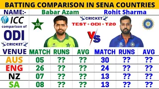 Babar Azam vs Rohit Sharma Batting Comparison in Sena Countries 2022 || Cricket Compare