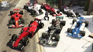 GTA 5 - Stealing FORMULA 1 RACE Cars with Franklin! (Real Life Cars #92)