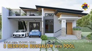 3 Bedroom Bungalow with PoolHOUSE DESIGN | 165 sqm. | Exterior & Interior Animation