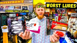 World's BIGGEST Fishing Gas Station CHALLENGE (They had WEIRD Lures)